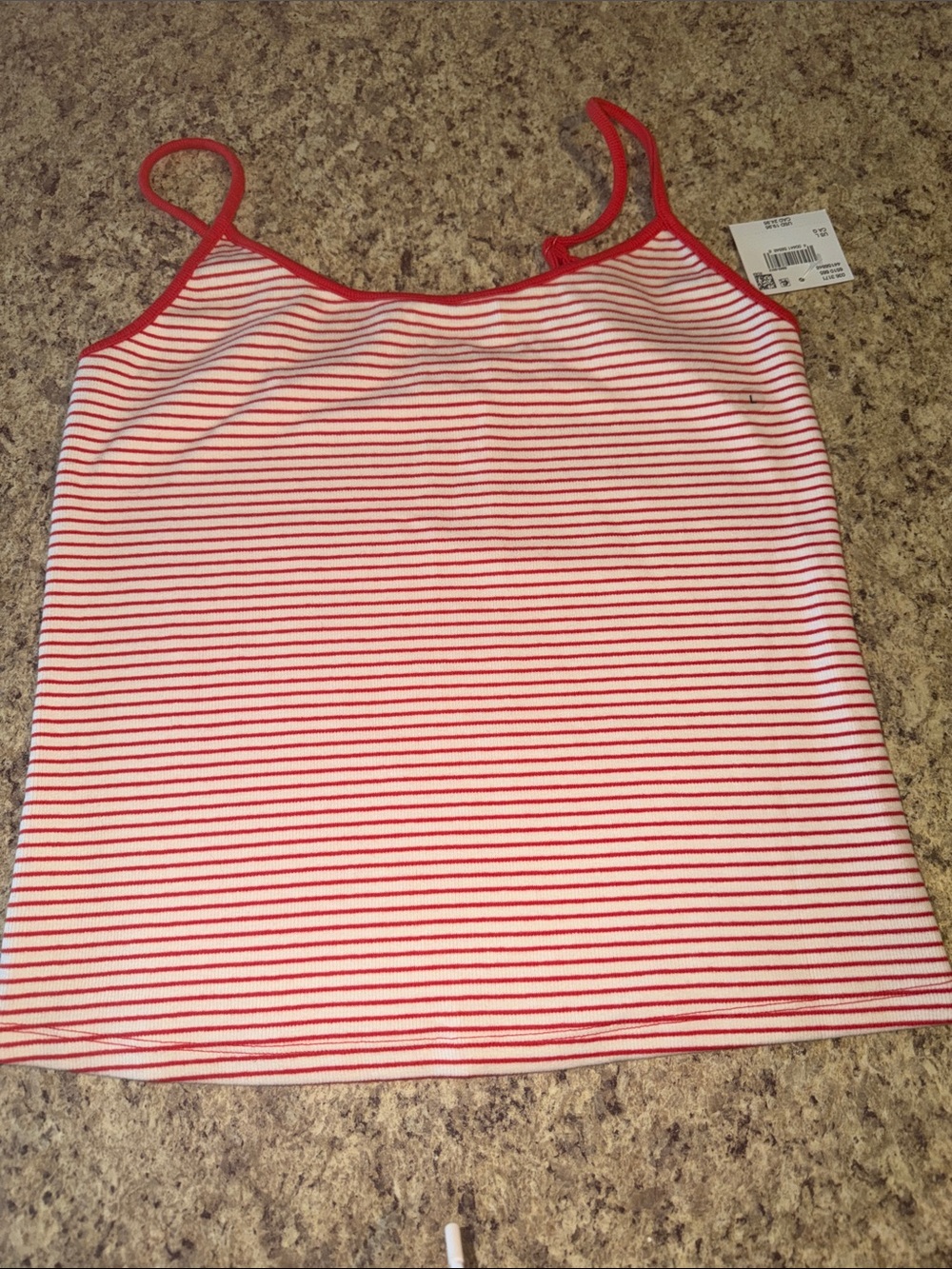 Red & White Striped Women's Spaghetti Strap Tank Top